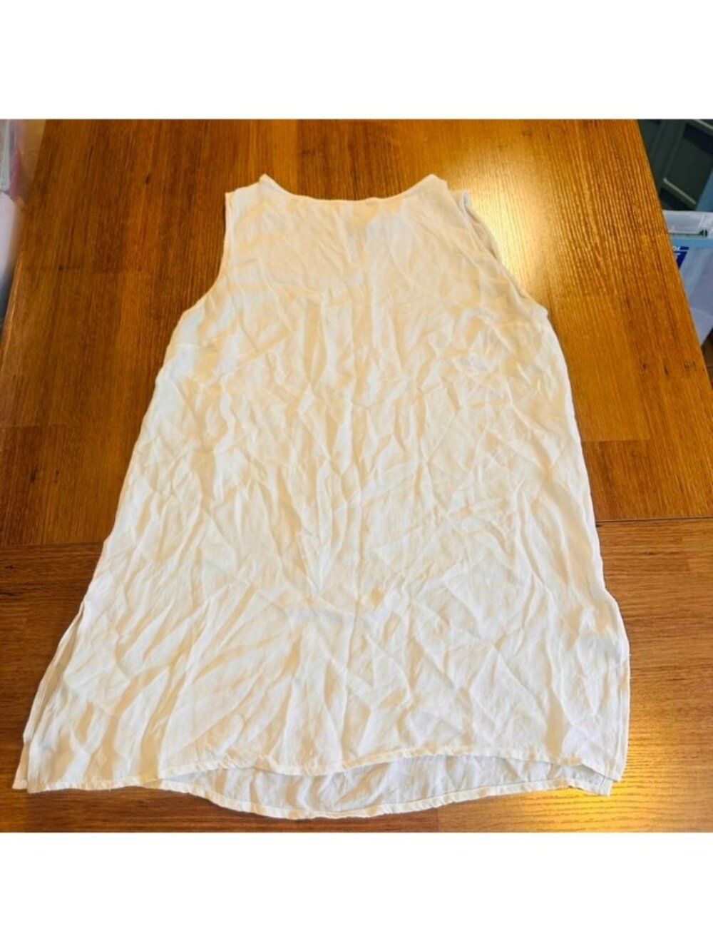 Isabella Bird White Silk Sleeveless Tunic Dress S Dry Clean Only